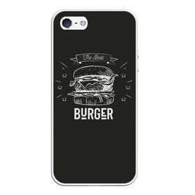 Чехол для iPhone 5/5S матовый с принтом Бургер , Силикон | Область печати: задняя сторона чехла, без боковых панелей | Тематика изображения на принте: fast food | the best burger | бургер | еда | фастфуд