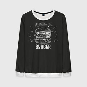 Мужской свитшот 3D с принтом Бургер , 100% полиэстер с мягким внутренним слоем | круглый вырез горловины, мягкая резинка на манжетах и поясе, свободная посадка по фигуре | fast food | the best burger | бургер | еда | фастфуд
