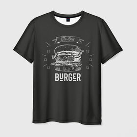 Мужская футболка 3D с принтом Бургер , 100% полиэфир | прямой крой, круглый вырез горловины, длина до линии бедер | fast food | the best burger | бургер | еда | фастфуд