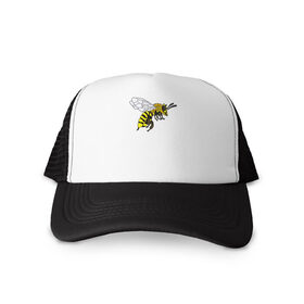 Кепка тракер с сеткой с принтом Пчела , трикотажное полотно; задняя часть — сетка | длинный козырек, универсальный размер, пластиковая застежка | bee | honey | nature | spring | summer | wings | yellow | бабочки | весна | жало | животные | жук | звери | комар | крылья | лапки | лето | мед | муха | насекомое | оса | природа | пчела | пчелка | стрекоза | цветы | шершень |