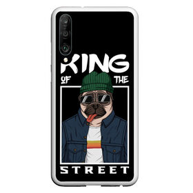 Чехол для Honor P30 с принтом King Street , Силикон | Область печати: задняя сторона чехла, без боковых панелей | Тематика изображения на принте: animal | art | brutal | dog | illustration | king | of | pug | street | the | арт | брутальный | бульдог | в | животное | зверь | король | надпись | одежде | очках | пёс | рамка | собака | текст | улиц | улицы | уличный | шапке