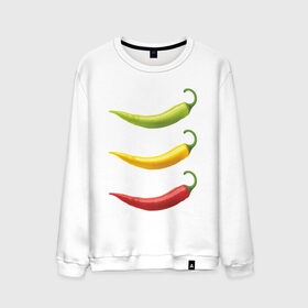 Мужской свитшот хлопок с принтом Перец чили , 100% хлопок |  | chili | green pepper | hot | red pepper | yellow pepper | жгучий | желтый | зеленый | красный | перцы | чили