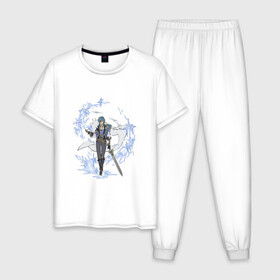 Мужская пижама хлопок с принтом Кэйа , 100% хлопок | брюки и футболка прямого кроя, без карманов, на брюках мягкая резинка на поясе и по низу штанин
 | Тематика изображения на принте: арт | кейа | кэйа | лёд | милый парень | рисунок