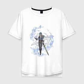 Мужская футболка хлопок Oversize с принтом Кэйа , 100% хлопок | свободный крой, круглый ворот, “спинка” длиннее передней части | арт | кейа | кэйа | лёд | милый парень | рисунок