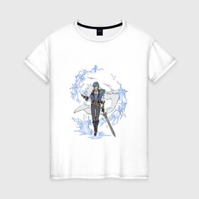 Женская футболка хлопок с принтом Кэйа , 100% хлопок | прямой крой, круглый вырез горловины, длина до линии бедер, слегка спущенное плечо | арт | кейа | кэйа | лёд | милый парень | рисунок
