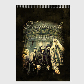 Скетчбук с принтом NIGHTWISH , 100% бумага
 | 48 листов, плотность листов — 100 г/м2, плотность картонной обложки — 250 г/м2. Листы скреплены сверху удобной пружинной спиралью | Тематика изображения на принте: metal | nightwish | tarja turunen | метал | музыка | найтвиш | рок | симфо метал | тарья турунен