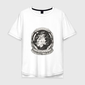 Мужская футболка хлопок Oversize с принтом Space Women , 100% хлопок | свободный крой, круглый ворот, “спинка” длиннее передней части | space women | астронавт | девушка | комикс | космонавт | скафандр | спейс вумен | шлем