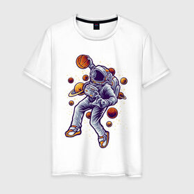 Мужская футболка хлопок с принтом Space Dank , 100% хлопок | прямой крой, круглый вырез горловины, длина до линии бедер, слегка спущенное плечо. | space dank | астронавт | баскет | баскетбол | космический данк | космонавт | мяч | сверху | скафандр | шлем