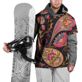 Накидка на куртку 3D с принтом РОСПИСЬ ЦВЕТАМИ , 100% полиэстер |  | астры | герберы | паттерн | розы | тюльпаны | узоры | цветы
