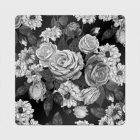 Магнит виниловый Квадрат с принтом Розы , полимерный материал с магнитным слоем | размер 9*9 см, закругленные углы | flowers | герберы | контур | легкие | лилии | мягкие | роза | ромашка | тренд | цветы