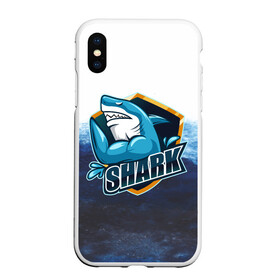 Чехол для iPhone XS Max матовый с принтом Акула , Силикон | Область печати: задняя сторона чехла, без боковых панелей | ocean | shark | акула | млекопитающие | море | океан
