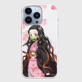 Чехол для iPhone 13 Pro с принтом НЕЗУКА | NEZUKO ,  |  | Тематика изображения на принте: demon slayer | kimetsu no yaiba | kocho shinobu | nezuko | shinobu | slayer | tanjiro | zenitsu | гию томиока | зенитсу | зенитцу | зеницу | иноске хашибира | клинок рассекающий демонов | незуко | танджиро | шинобу кочо