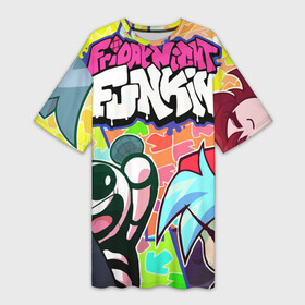 Платье-футболка 3D с принтом Friday night funkin ,  |  | friday night | friday night funkin | funkin