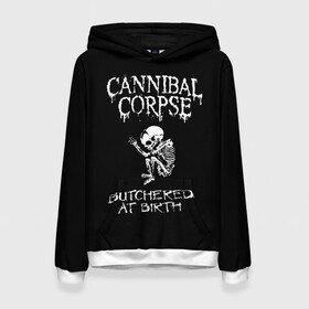 Женская толстовка 3D с принтом Cannibal Corpse , 100% полиэстер  | двухслойный капюшон со шнурком для регулировки, мягкие манжеты на рукавах и по низу толстовки, спереди карман-кенгуру с мягким внутренним слоем. | cannibal corpse | kreator | punk rock | slayer | sodom | анархия | блэк метал | гаражный рок | гранж | дэт метал | металл | панк рок | рок музыка | рок н ролл | рокер | треш метал | труп каннибал | тяжелый рок | хард рок