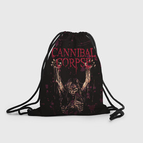 Рюкзак-мешок 3D с принтом Cannibal Corpse | Skeleton , 100% полиэстер | плотность ткани — 200 г/м2, размер — 35 х 45 см; лямки — толстые шнурки, застежка на шнуровке, без карманов и подкладки | blood | bones | cannibal corpse | skeleton | skull | кости | кровь | скелет | труп каннибала | череп