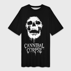 Платье-футболка 3D с принтом Сannibal Сorpse ,  |  | cannibal corpse | cannibal corpse lettering | cannibal corpse print | cannibal corpse rock band | death metal band | rock | белый череп | дэт метал группа | надпись cannibal corpse | принт cannibal corpse | рок | рок группа cannibal corpse | 