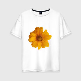 Женская футболка хлопок Oversize с принтом Подсолнух , 100% хлопок | свободный крой, круглый ворот, спущенный рукав, длина до линии бедер
 | иллюстрации | картинки | лето | подсолнух | популярные | прикольные | природа | тренд | цветы