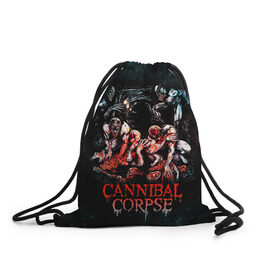 Рюкзак-мешок 3D с принтом Cannibal Corpse , 100% полиэстер | плотность ткани — 200 г/м2, размер — 35 х 45 см; лямки — толстые шнурки, застежка на шнуровке, без карманов и подкладки | canibal corpse | cannibal corpse | death metal | группы | дэт метал | канибал корпс | метал | рок