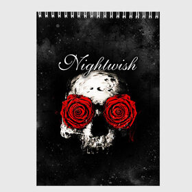 Скетчбук с принтом NIGHTWISH , 100% бумага
 | 48 листов, плотность листов — 100 г/м2, плотность картонной обложки — 250 г/м2. Листы скреплены сверху удобной пружинной спиралью | Тематика изображения на принте: metal | nightwish | tarja turunen | метал | музыка | найтвиш | рок | симфо метал | тарья турунен