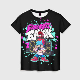 Женская футболка 3D с принтом Friday Night Funkin , 100% полиэфир ( синтетическое хлопкоподобное полотно) | прямой крой, круглый вырез горловины, длина до линии бедер | friday night funk | friday night funkin | the boyfriend | бойфренд | игры