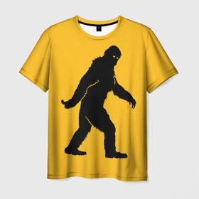 Мужская футболка 3D с принтом Йети , 100% полиэфир | прямой крой, круглый вырез горловины, длина до линии бедер | bigfoot | yeti | бигфут | горилла | йети | обезьяна | силуэт