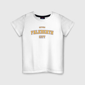 Детская футболка хлопок с принтом Город Фолкрит - Skyrim , 100% хлопок | круглый вырез горловины, полуприлегающий силуэт, длина до линии бедер | falkreath | skyrim | tes | varsity | видеоигры | скайрим | фолкрит