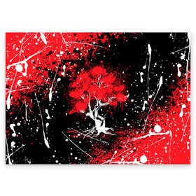 Поздравительная открытка с принтом САКУРА | SAKURA | ВИШНЯ , 100% бумага | плотность бумаги 280 г/м2, матовая, на обратной стороне линовка и место для марки
 | chery | colors | flowers | japan | paints | roses | sakura | брызги | вишня | краски | растения | розы | ромашка | сакура | тюльпаны | цветы | цветы сакуры | япония