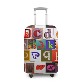 Чехол для чемодана 3D с принтом Английские буквы # 2 , 86% полиэфир, 14% спандекс | двустороннее нанесение принта, прорези для ручек и колес | english | the letters | английский | буква | буквы