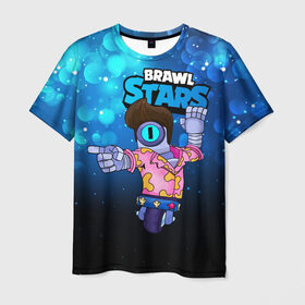 Мужская футболка 3D с принтом STU СТУ Brawl Stars , 100% полиэфир | прямой крой, круглый вырез горловины, длина до линии бедер | brawl | brawl stars | brawlstars | brawl_stars | jessie | бравл | бравлер stu | бравлстарс | гонщик | каскадер | сту