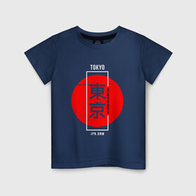 Детская футболка хлопок с принтом ТОКИО | Логотип , 100% хлопок | круглый вырез горловины, полуприлегающий силуэт, длина до линии бедер | japan | tokyo | иероглифы | кандзи | красный | круг | солнце | токио | япония