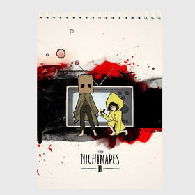 Скетчбук с принтом Little Nightmares 2 , 100% бумага
 | 48 листов, плотность листов — 100 г/м2, плотность картонной обложки — 250 г/м2. Листы скреплены сверху удобной пружинной спиралью | manizha | далеровна | душанбе | евровидение | евровидение 2021 | манижа | певица | таджикистан | хамраева