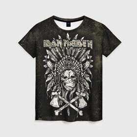 Женская футболка 3D с принтом IRON MADEN , 100% полиэфир ( синтетическое хлопкоподобное полотно) | прямой крой, круглый вырез горловины, длина до линии бедер | heavy metal | iron maiden | metal | айрон мейден | группы | метал | музыка | рок | хеви метал