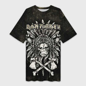Платье-футболка 3D с принтом IRON MADEN ,  |  | heavy metal | iron maiden | metal | айрон мейден | группы | метал | музыка | рок | хеви метал