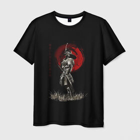 Мужская футболка 3D с принтом Самурай после битвы , 100% полиэфир | прямой крой, круглый вырез горловины, длина до линии бедер | боевые искусства | история | легендарные воины | минимализм | самурай