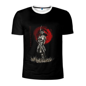Мужская футболка 3D спортивная с принтом Самурай после битвы , 100% полиэстер с улучшенными характеристиками | приталенный силуэт, круглая горловина, широкие плечи, сужается к линии бедра | боевые искусства | история | легендарные воины | минимализм | самурай