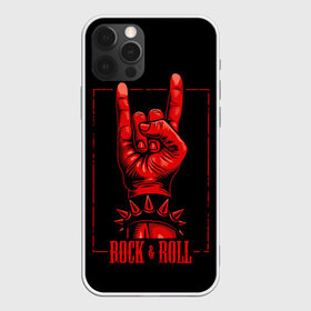 Чехол для iPhone 12 Pro Max с принтом Rock & Roll , Силикон |  | rock  roll | знак рок | рок | рок н ролл | рука