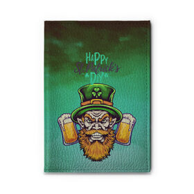 Обложка для автодокументов с принтом Happy Saint Patricks Day , натуральная кожа |  размер 19,9*13 см; внутри 4 больших “конверта” для документов и один маленький отдел — туда идеально встанут права | saint patricks day | арт | графика | март | патрик | святой патрик