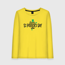 Женский лонгслив хлопок с принтом ST.Patrick , 100% хлопок |  | saint patricks day | арт | графика | март | патрик | святой патрик