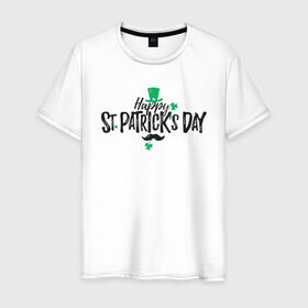 Мужская футболка хлопок с принтом ST.Patrick , 100% хлопок | прямой крой, круглый вырез горловины, длина до линии бедер, слегка спущенное плечо. | saint patricks day | арт | графика | март | патрик | святой патрик