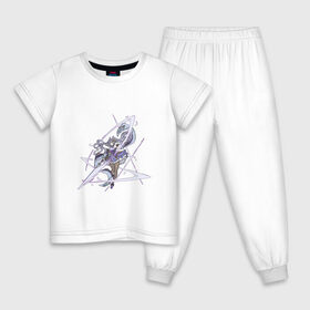 Детская пижама хлопок с принтом Кэ Цин , 100% хлопок |  брюки и футболка прямого кроя, без карманов, на брюках мягкая резинка на поясе и по низу штанин
 | арт | ке цин | кэ цин | меч | мечник | мечница | милая девушка | рисунок | фиолетовый | электро