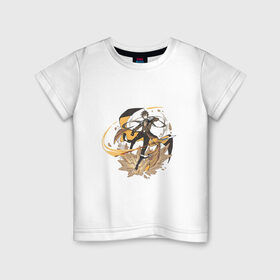 Детская футболка хлопок с принтом Чжун Ли , 100% хлопок | круглый вырез горловины, полуприлегающий силуэт, длина до линии бедер | арт | архонт | гео | гео архонт | милый парень | моракс | рисунок | чжун ли