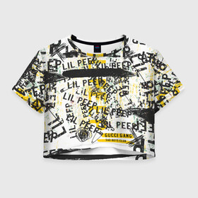 Женская футболка Crop-top 3D с принтом LIL PEEP Vintage Graffiti Wall , 100% полиэстер | круглая горловина, длина футболки до линии талии, рукава с отворотами | baby | bart | bird | cry | cry baby | cry dead smile | crybaby | gucci gang | lil peep | lil prince | logobombing | love | pattern | pink | граффити | гуччи | зарубежная музыка | лил пип | логобомбинг | любовь | маленький принц | малыш | патт