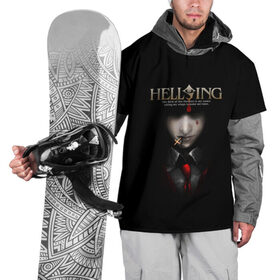 Накидка на куртку 3D с принтом Хелсинг , 100% полиэстер |  | Тематика изображения на принте: алукард | аниме | вампир | крест | кровь | манга | хеллсинг | хелсинг