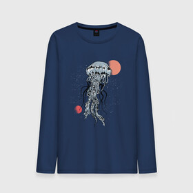 Мужской лонгслив хлопок с принтом Космическая медуза , 100% хлопок |  | Тематика изображения на принте: art | elon musk | jellyfish | mars | medusa | meduza | moon | nasa | space | spacex | арт | астероид | в космосе | желе | иллюстрация | илон маск | космический дизайн | космос | луна | марс | медузник | на луне | наса | нло | сатурн | спей