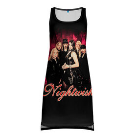 Платье-майка 3D с принтом Nightwish , 100% полиэстер | полуприлегающий силуэт, широкие бретели, круглый вырез горловины, удлиненный подол сзади. | gothic | metall | nightwish | rock | tarja turunen | готические | логотипы рок групп | метал | музыка | найтвиш | рок группы | рокерские | симфоник метал | тарья турунен