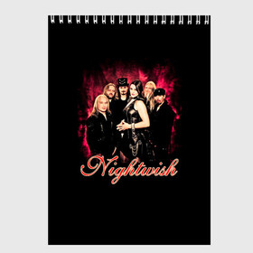 Скетчбук с принтом Nightwish , 100% бумага
 | 48 листов, плотность листов — 100 г/м2, плотность картонной обложки — 250 г/м2. Листы скреплены сверху удобной пружинной спиралью | Тематика изображения на принте: gothic | metall | nightwish | rock | tarja turunen | готические | логотипы рок групп | метал | музыка | найтвиш | рок группы | рокерские | симфоник метал | тарья турунен