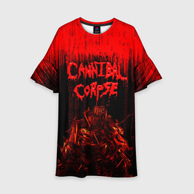 Детское платье 3D с принтом CANNIBAL CORPSE , 100% полиэстер | прямой силуэт, чуть расширенный к низу. Круглая горловина, на рукавах — воланы | blood | cannibal corpse | death metal | grunge | hardcore | music | punk | rock | usa | группа | канибал | кровь | метал | музыка | рок | сша | труп