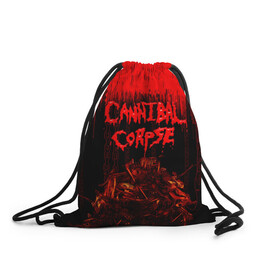 Рюкзак-мешок 3D с принтом CANNIBAL CORPSE , 100% полиэстер | плотность ткани — 200 г/м2, размер — 35 х 45 см; лямки — толстые шнурки, застежка на шнуровке, без карманов и подкладки | blood | cannibal corpse | death metal | grunge | hardcore | music | punk | rock | usa | группа | канибал | кровь | метал | музыка | рок | сша | труп