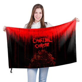 Флаг 3D с принтом CANNIBAL CORPSE , 100% полиэстер | плотность ткани — 95 г/м2, размер — 67 х 109 см. Принт наносится с одной стороны | blood | cannibal corpse | death metal | grunge | hardcore | music | punk | rock | usa | группа | канибал | кровь | метал | музыка | рок | сша | труп