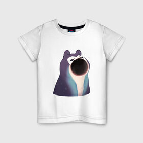 Детская футболка хлопок с принтом Голодный зверь , 100% хлопок | круглый вырез горловины, полуприлегающий силуэт, длина до линии бедер | pop cat | арт | бедна | голод | кот | кошка | мем | необычное животное | пасть | птица | рисунок | сова